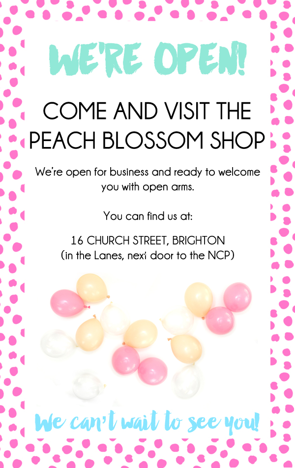 The Peach Blossom party shop is officially open in Brighton