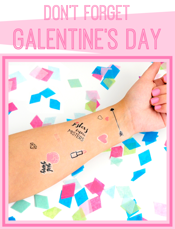 galentines day temporary tattoos